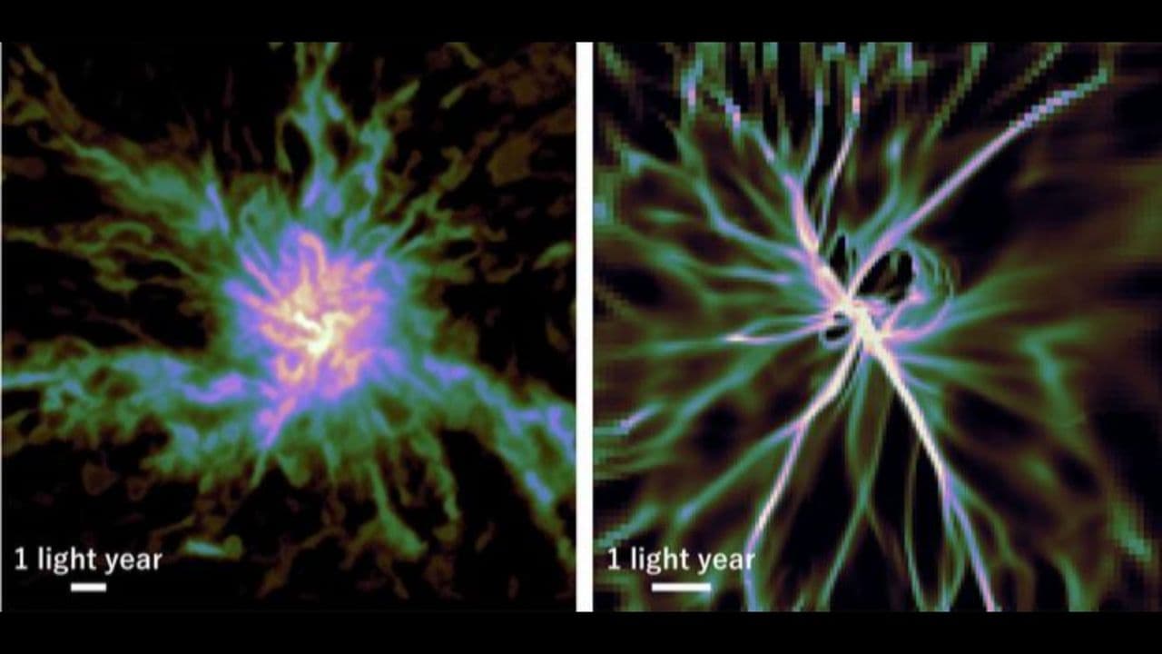 Shockwaves from dying stars may sculpt 'cosmic wagon wheel' stellar nurseries, simulations reveal