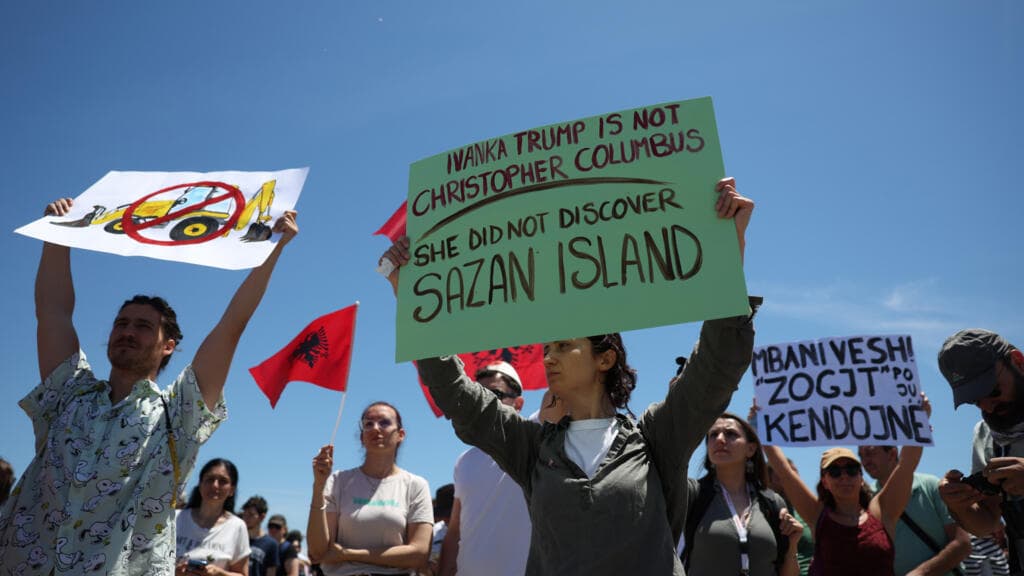 Albanians protest Jared Kushner-backed resort plan on nature reserve