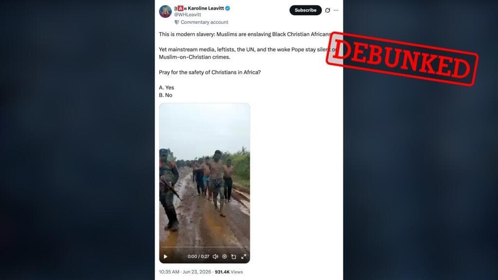 No, this video doesn’t show Muslims enslaving Christian Africans