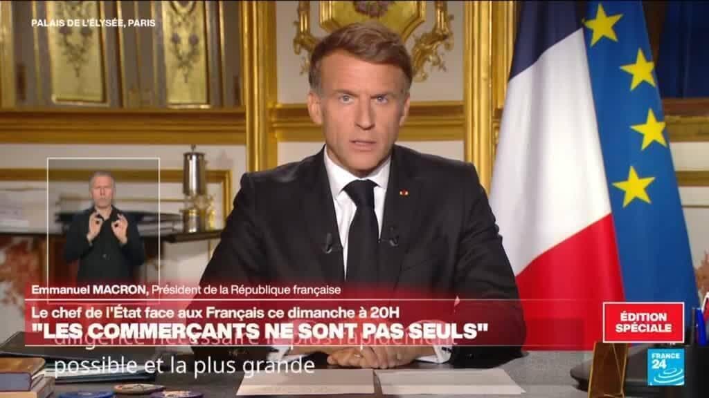 Macron says 'nothing justifies' violence in protests during address to nation