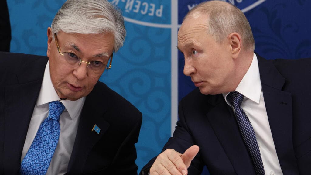 Kazakh leader tells Putin war should end, Ukrainian drones target Siberian oil site