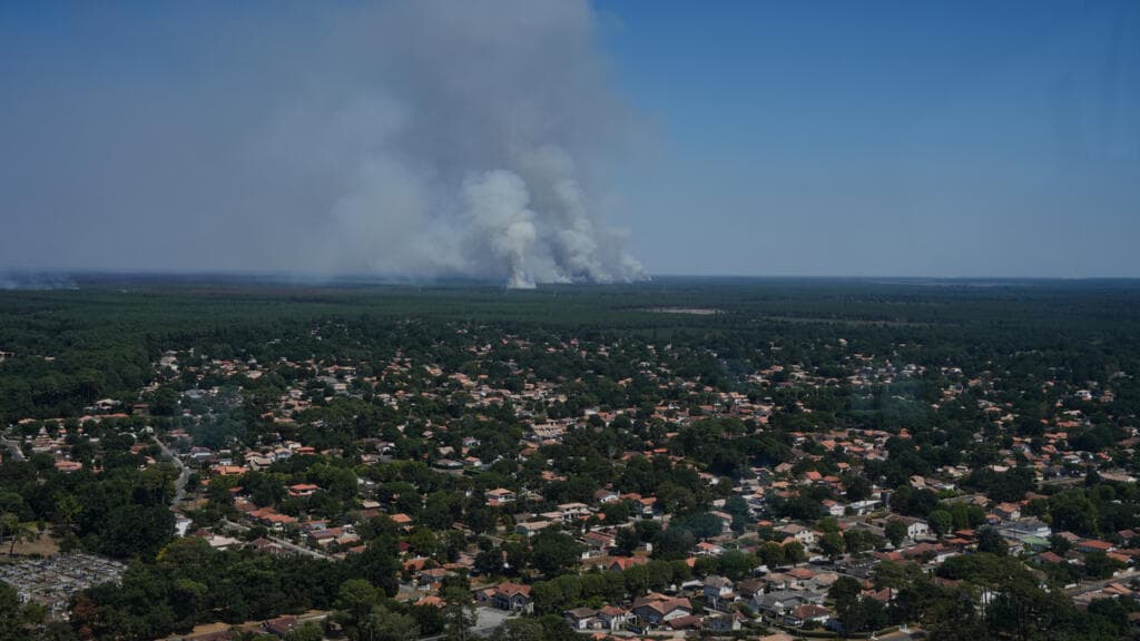 Live: Massive wildfire in southwest France 'remains under control'