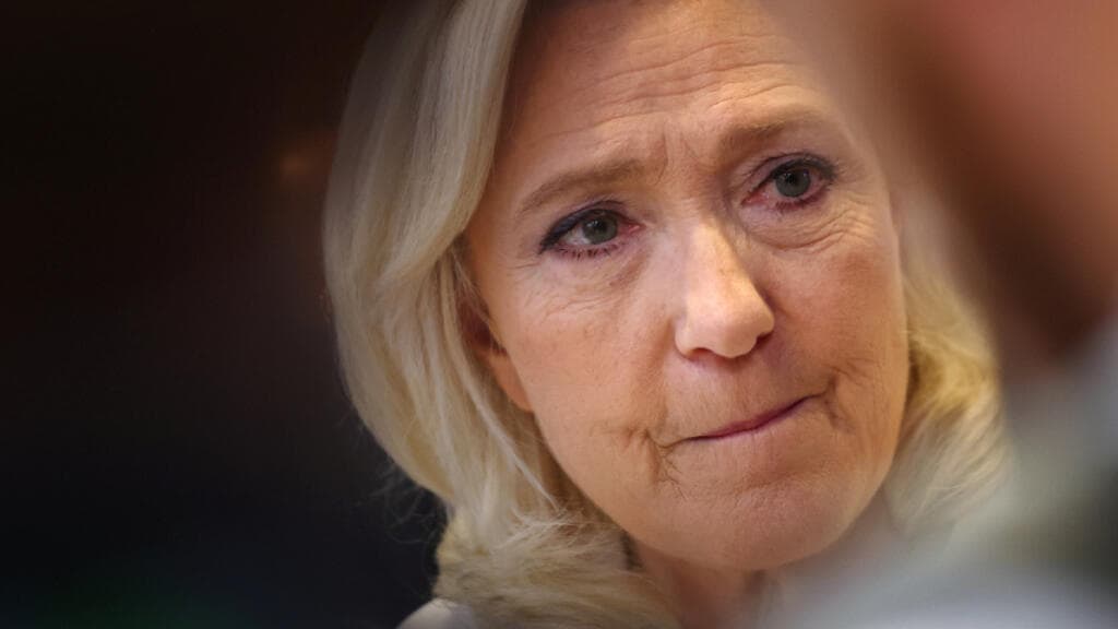 What has French far-right leader Marine Le Pen been found guilty of and sentenced to?