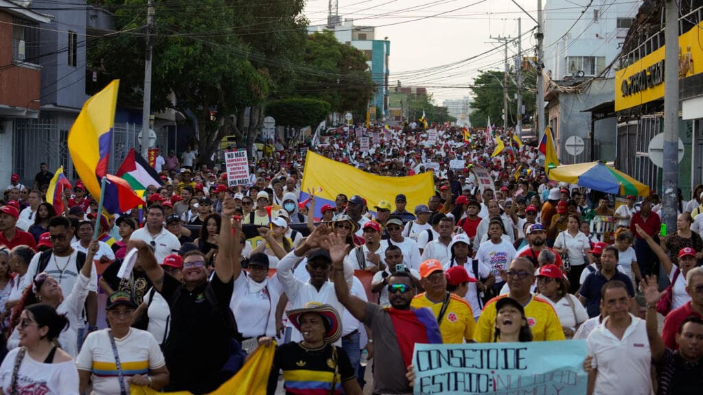 Thousands protest across Colombia against new right-wing president