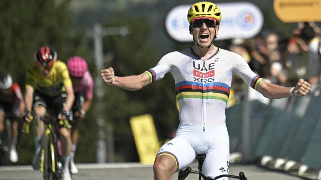Tadej Pogacar wins third stage of Tour de France to take yellow jersey from Vingegaard