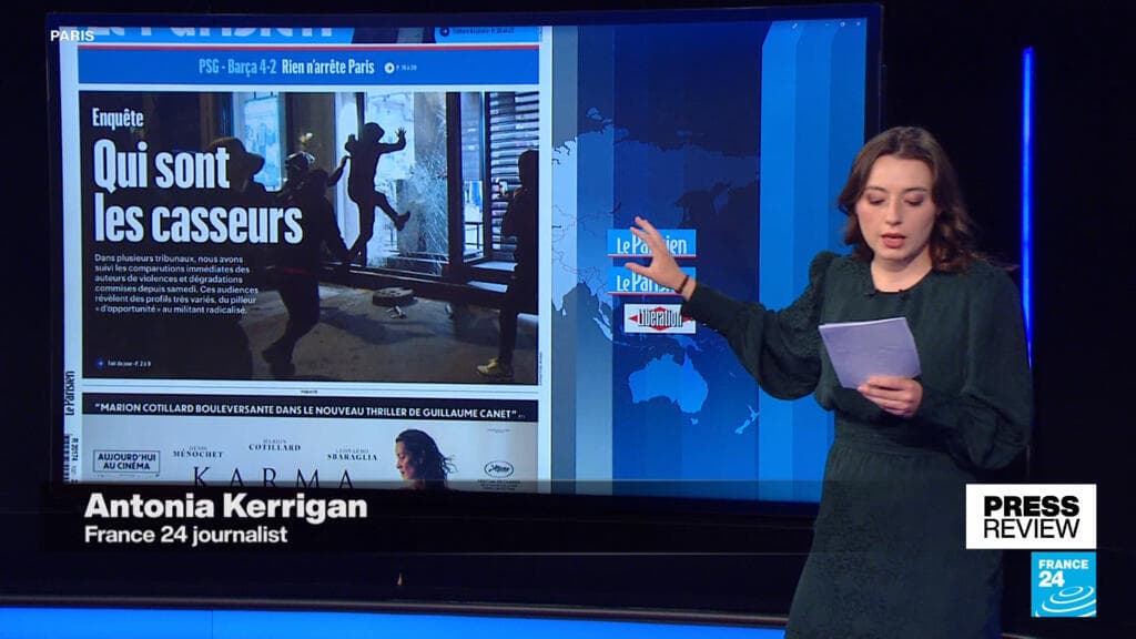'Who are the vandals?' ask the French press after weekend riots
