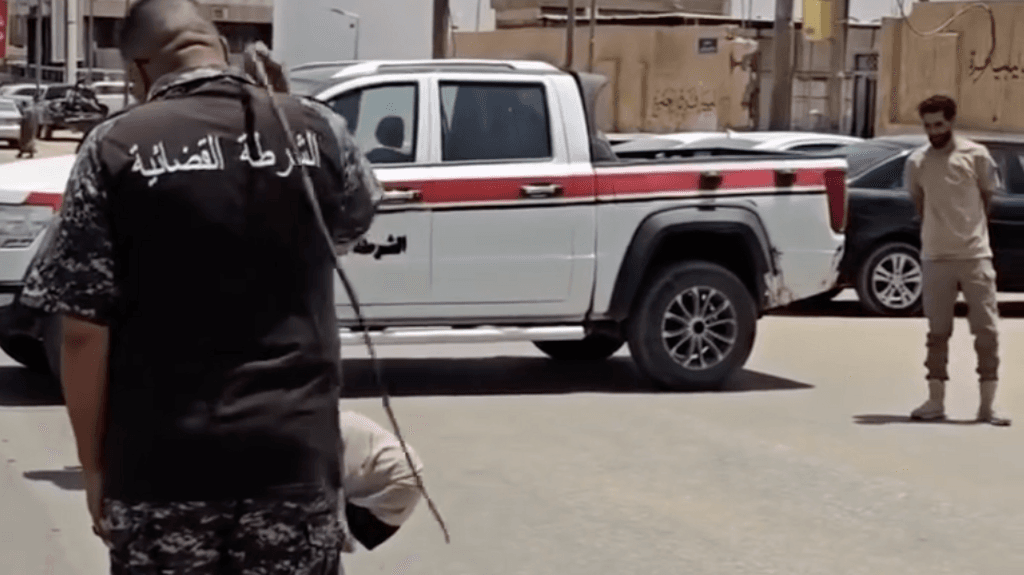 Outrage in Libya over a video of a woman being publicly flogged for adultery