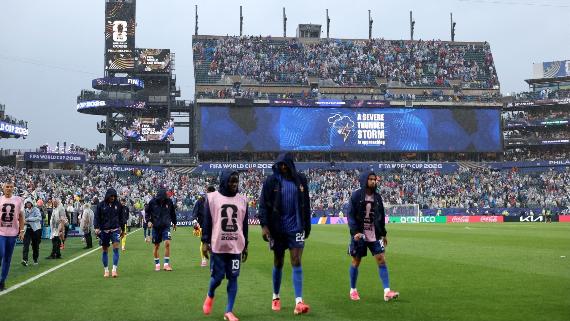 France vs. Iraq becomes first 2026 World Cup game delayed due to weather with heavy rain, lightning in area