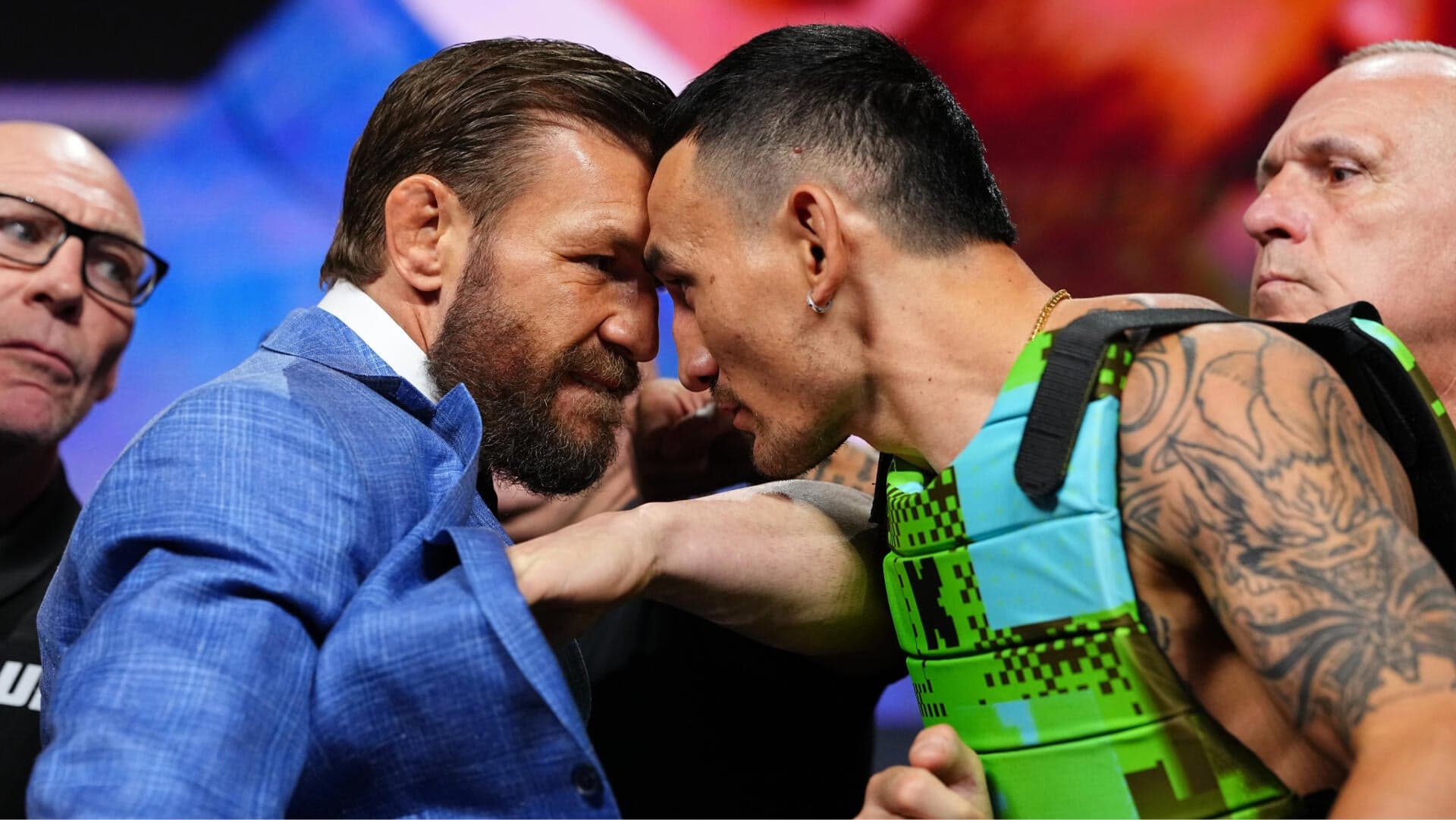 UFC 329 press conference: Conor McGregor, Max Holloway get physical during first face off
