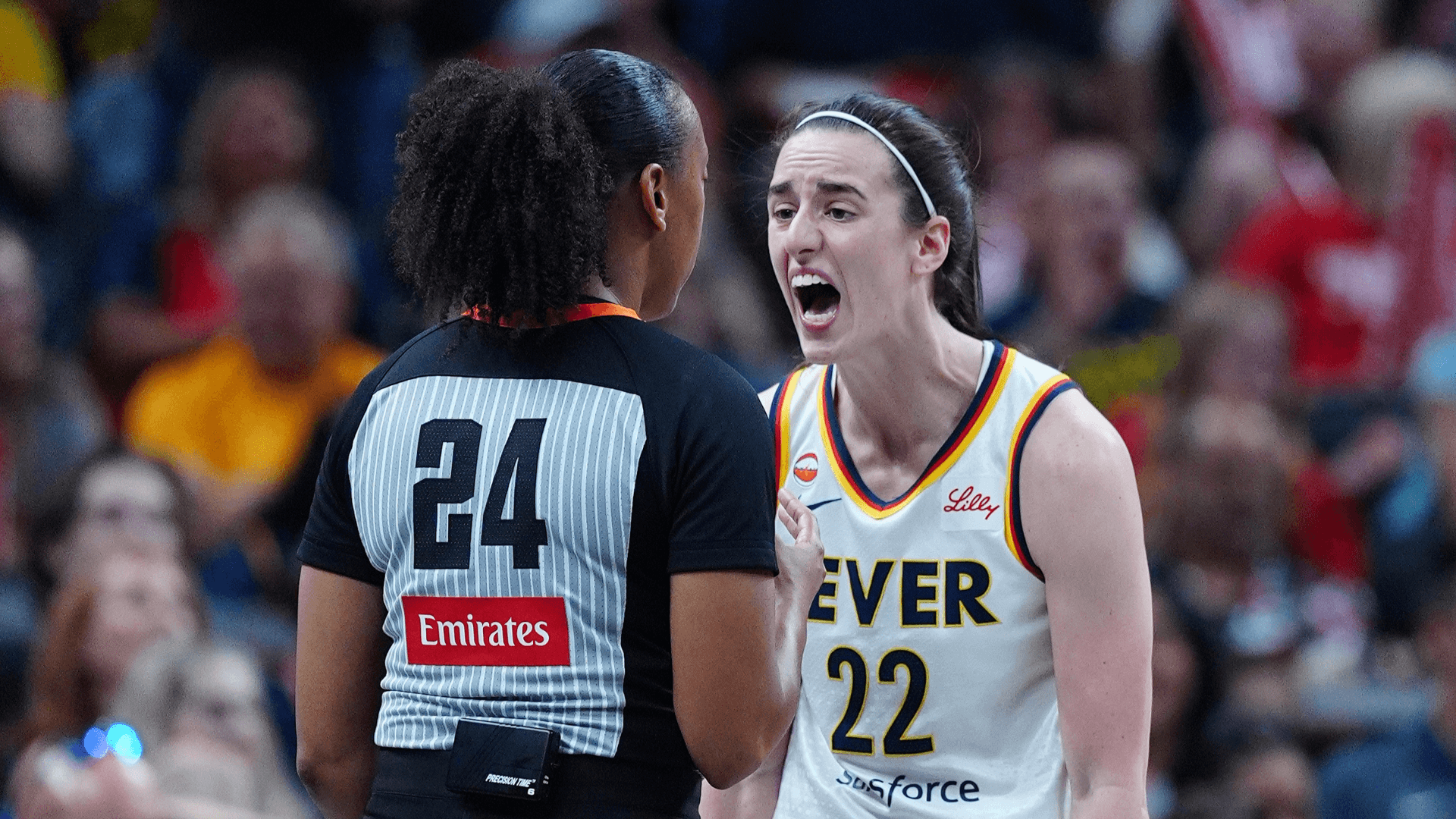 Caitlin Clark berates official after non-call in physical loss to Valkyries: 'Can't miss calls like that'