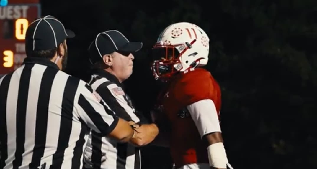 High school football referee suspended after video shows him grabbing player during touchdown celebration