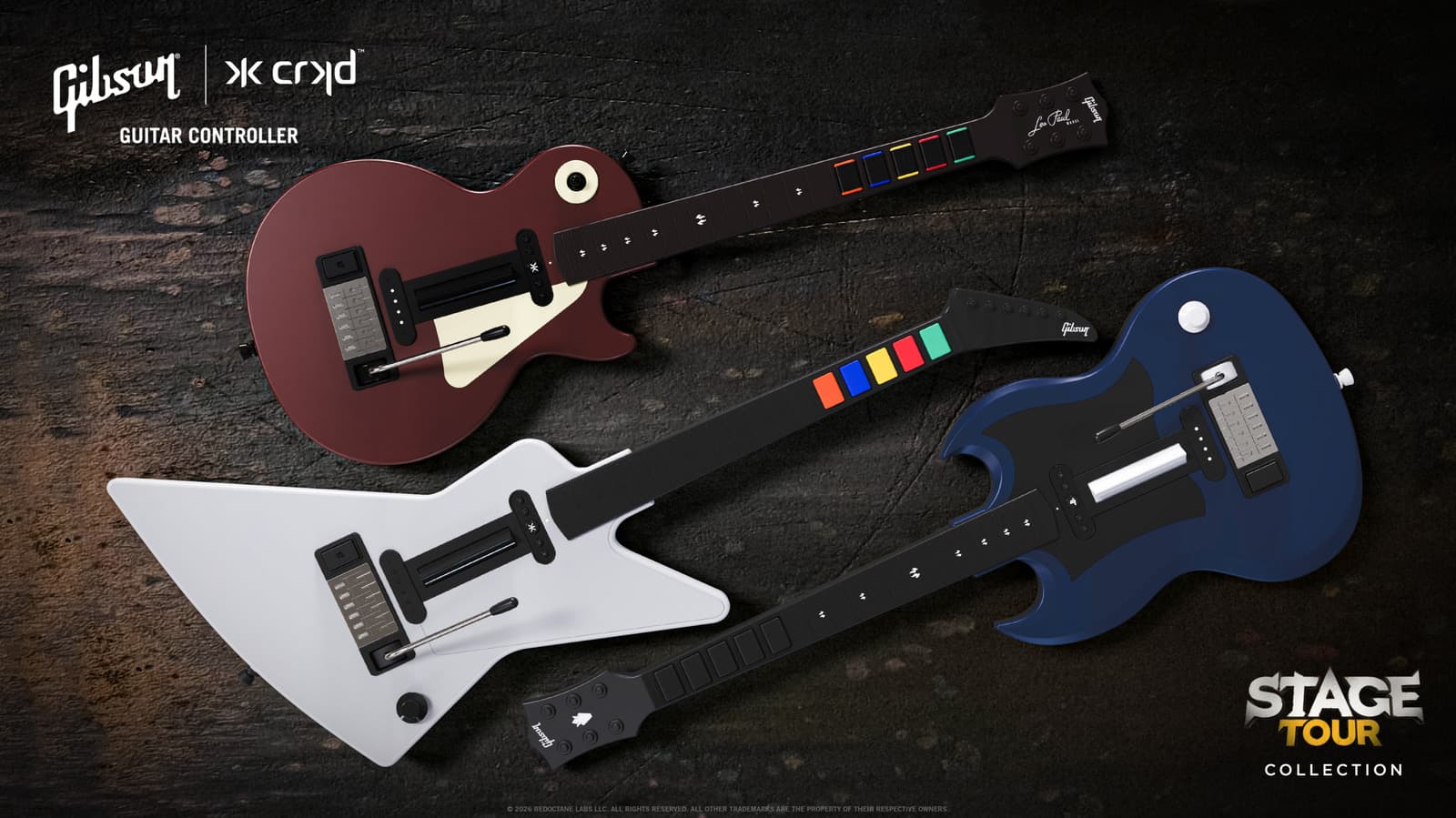 Here are three sick Gibson guitar controllers made for Stage Tour's Dec. 10 release